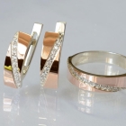 Срібний комплект із золотими вставками