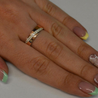 Срібна каблучка з пластинами із золота