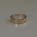 Срібна каблучка з пластинами із золота