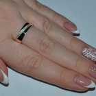 Срібна каблучка з пластинами із золота