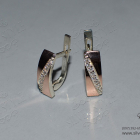 Срібні сережки з золотими пластинами