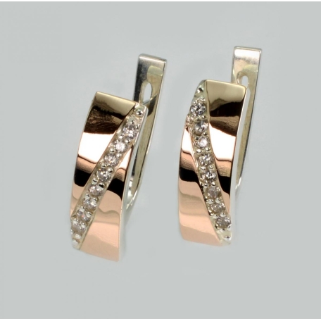 Серебряные серьги с золотыми пластинами