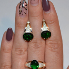 Срібний набір зі вставками з золота