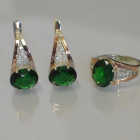 Срібний набір зі вставками з золота