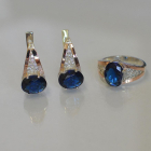 Срібний набір зі вставками з золота