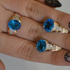 Срібний набір зі вставками з золота