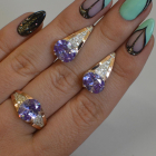 Срібний набір зі вставками з золота