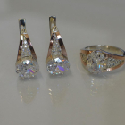 Срібний набір зі вставками з золота