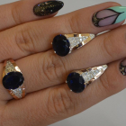 Срібний набір зі вставками з золота