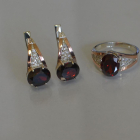 Срібний набір зі вставками з золота