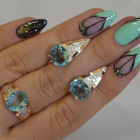 Срібний набір зі вставками з золота