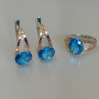 Срібний набір зі вставками з золота