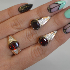 Срібний набір зі вставками з золота