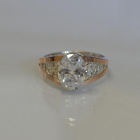 Срібна каблучка з золотими пластинами