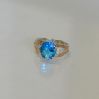 Срібна каблучка з золотими пластинами