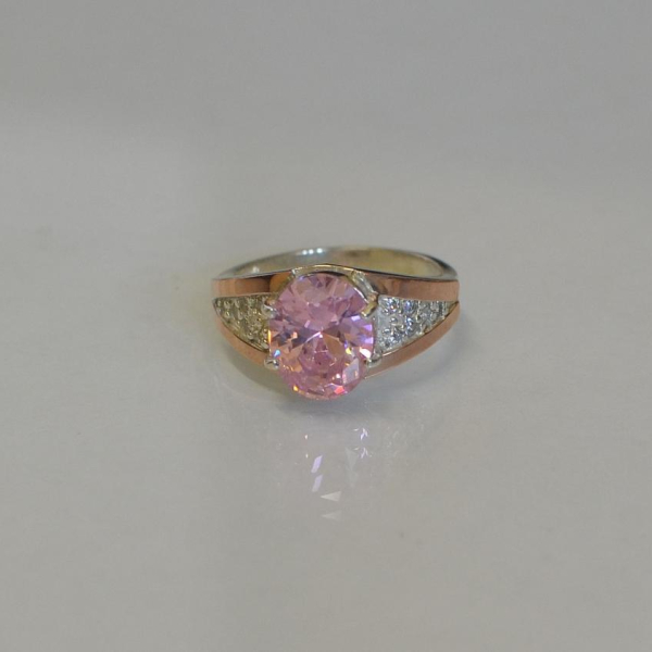 Срібна каблучка з золотими пластинами