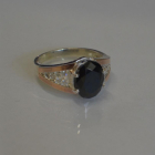 Срібна каблучка з золотими пластинами