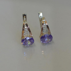 Срібні сережки з пластинами із золота