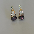 Срібні сережки з пластинами із золота