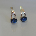 Срібні сережки з пластинами із золота