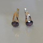 Срібні сережки з пластинами із золота