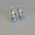 Срібні сережки з пластинами із золота