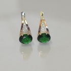 Срібні сережки з пластинами із золота