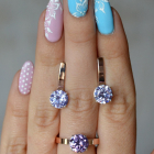 Срібний гарнітур із золотими вставками