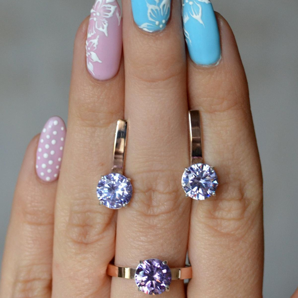 Срібний гарнітур із золотими вставками