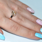 Срібна каблучка з золотими накладками