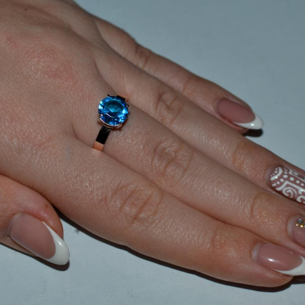 Срібна каблучка з золотими накладками