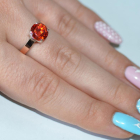 Срібна каблучка з золотими накладками