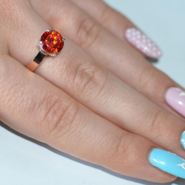 Срібна каблучка з золотими накладками