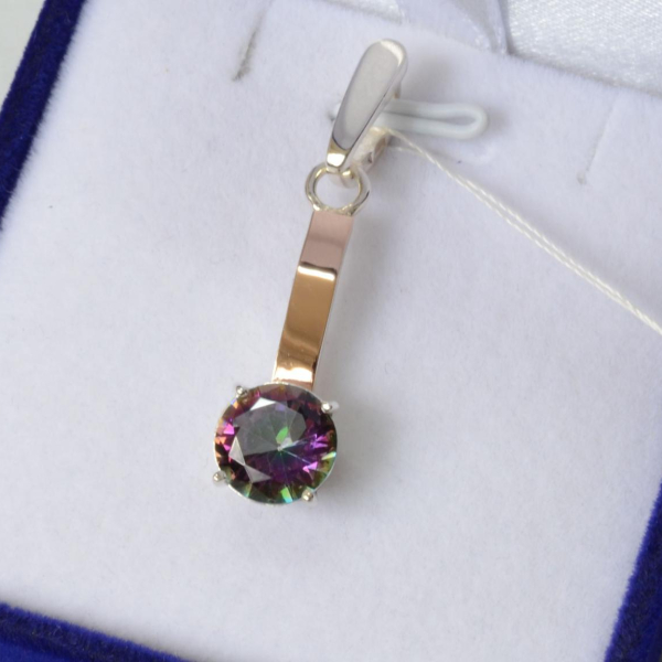 Срібна підвіска з пластинами золота