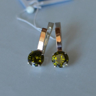 Срібні сережки з напайками із золота