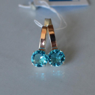 Срібні сережки з напайками із золота