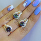 Срібний гарнітур з пластинами із золота