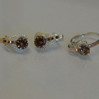 Срібний гарнітур з пластинами із золота