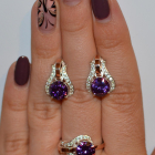 Срібний гарнітур з пластинами із золота