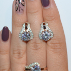 Срібний гарнітур з пластинами із золота