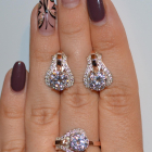 Срібний гарнітур з пластинами із золота