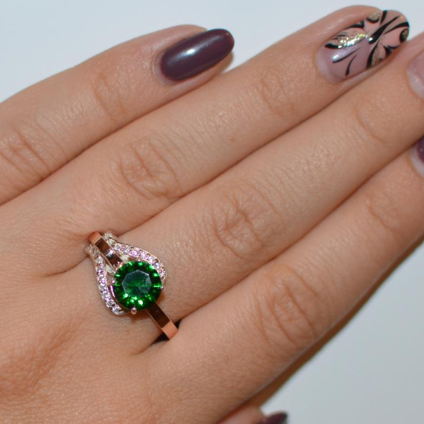 Срібна каблучка з накладками з золота