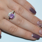 Срібна каблучка з накладками з золота