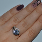 Срібна каблучка з накладками з золота