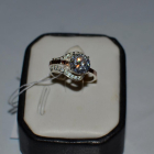 Срібна каблучка з накладками з золота