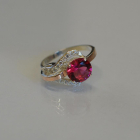 Срібна каблучка з накладками з золота