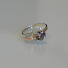 Срібна каблучка з накладками з золота