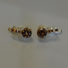 Срібні сережки з накладками з золота