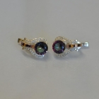 Срібні сережки з накладками з золота