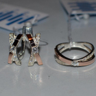 Срібний гарнітур з напайками з золота